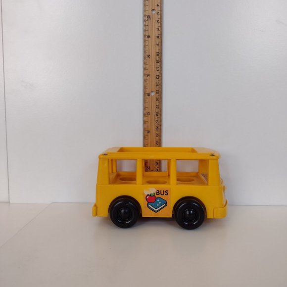 Vintage Little People Nursery School Yellow Bus 1980s Seats 5 People, 3.5" x 7" - Picture 9 of 10
